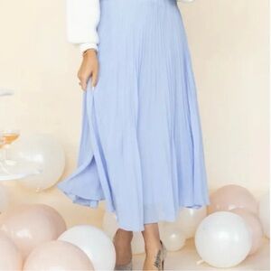 Gentle Fawn for The Jilly Box Pleated Blue Midi Skirt size Medium